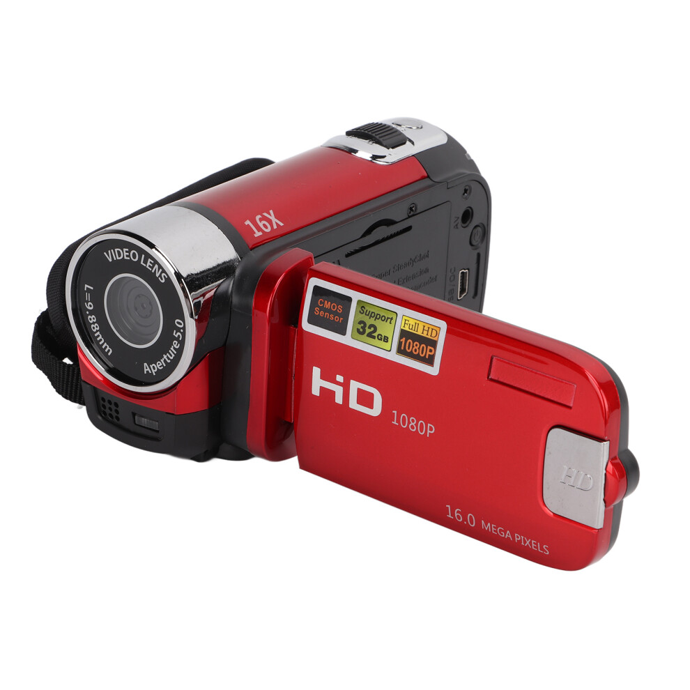 Video Camera Camcorder Full Hd Camera Recorder 270 Rotation 2.7 Inch Color Screen 16X Zoom Digital Camcorders Rouge 3547397571319