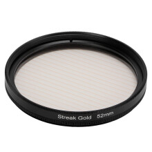 Gold Streak Anamorphic Effect Filter UHD Optical Glass Waterproof Scratch Resistant Compatible With Camera Lens 52mm/2.05in