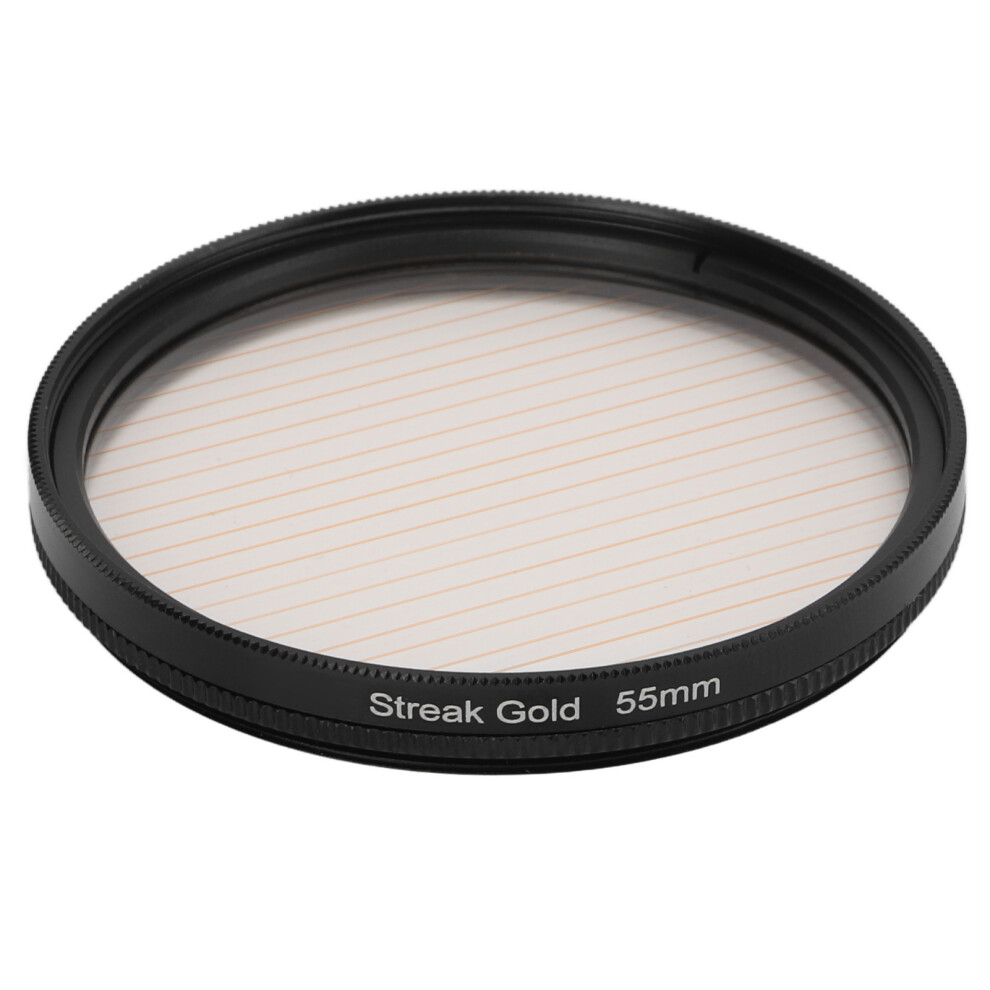 Streak Anamorphic Effect Filter Uhd Optical Glass Waterproof Scratch Resistant Compatible With Camera Lens 55Mm/2.17In Gold 3719184954906