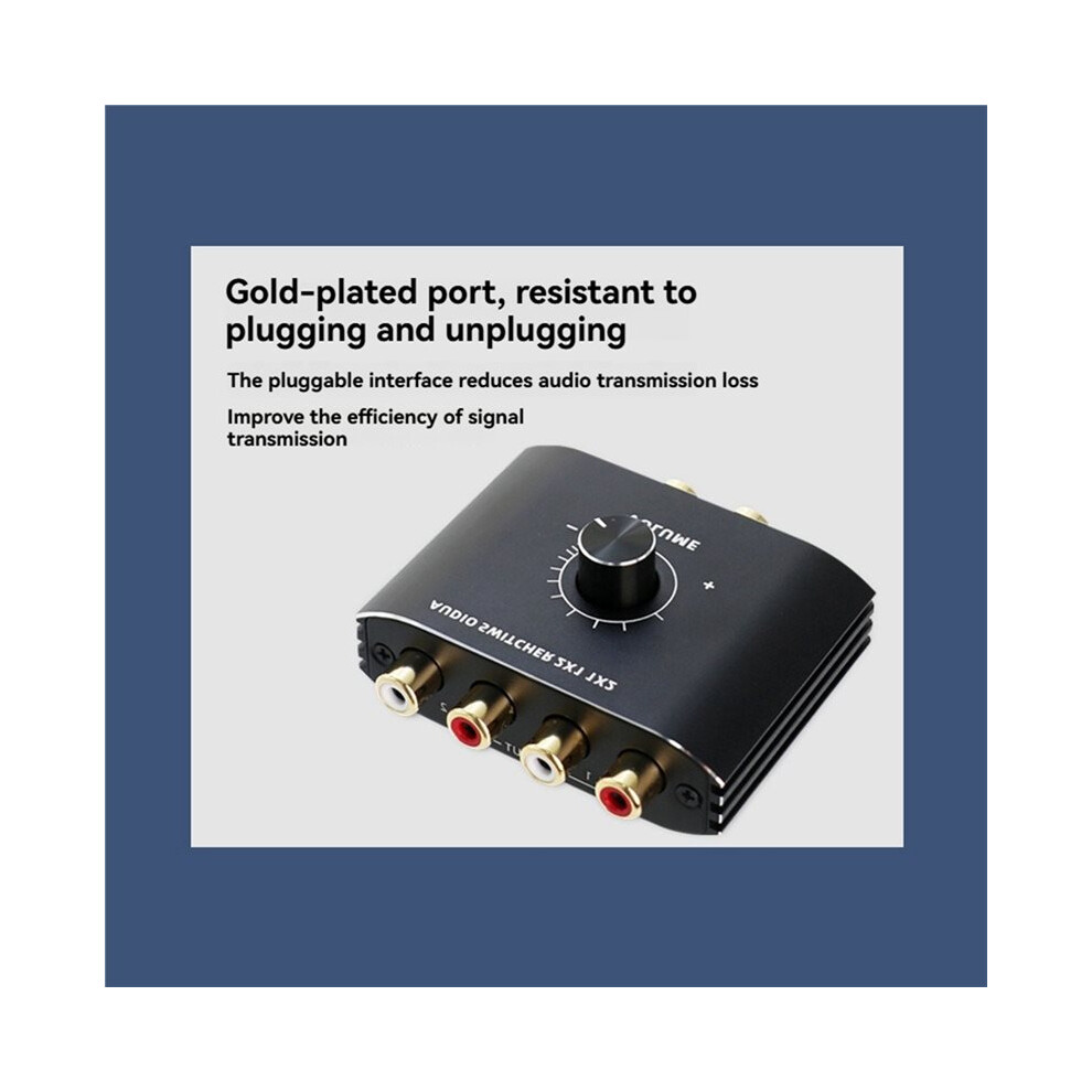 2 Way Rca Stereo Audio Switcher Bi-Directional With Volume Knob 2X1 / 1X2 Rl Rca Stereo Audio Audio Splitter 6031394996758
