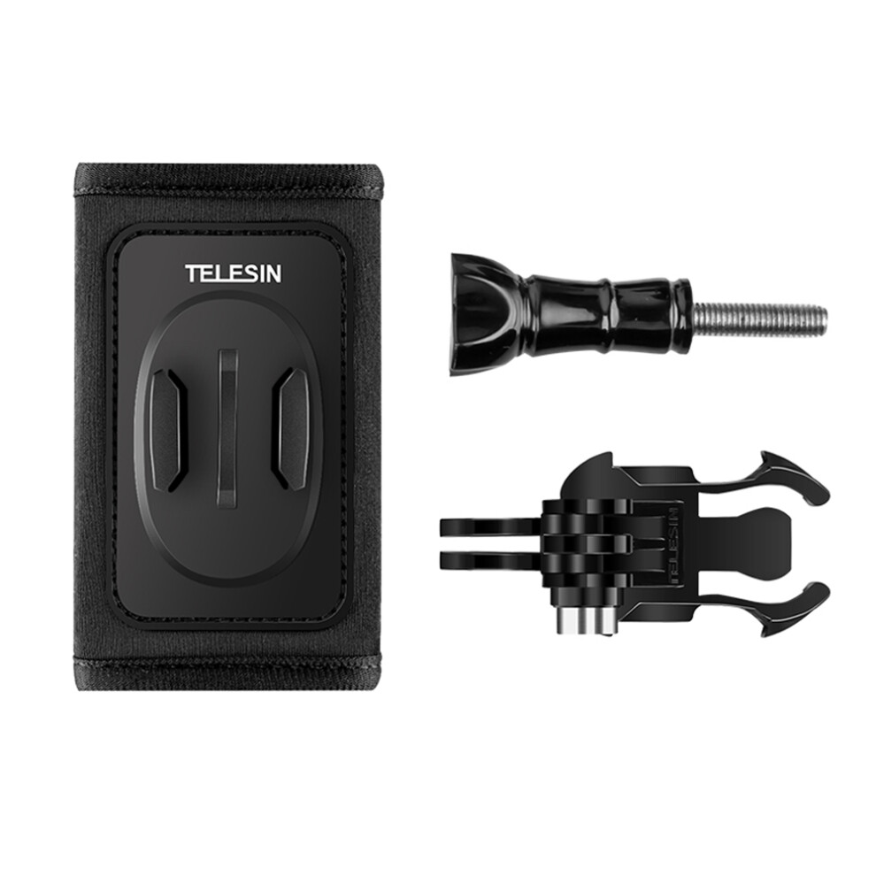 Telesin Action Camera Backpack Strap Mount Clip Holder Compatible With Dji Osmo Pocket Gopro Hero 8/7/6/5 Sjcam Sports Cameras 3211784340436