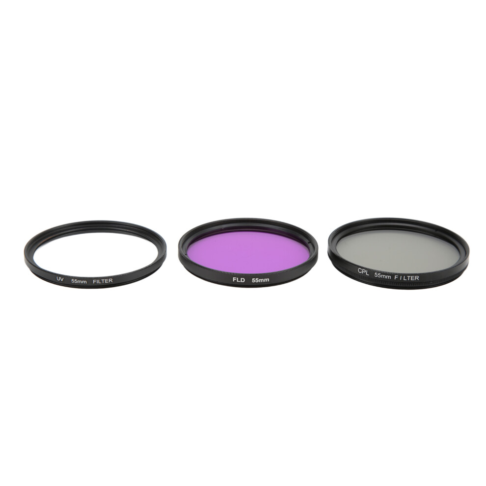 3Pieces/Set Multi Coated Lens Filter Kit Uv Cpl Fld Lens Filter Set Compatible With Digital Camera Accessories55mm(1490) 3265952838393