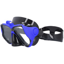 Lunettes de plongée en silicone pour la natation et le snorkeling, compatibles avec les caméras d'action OSMO (bleues).