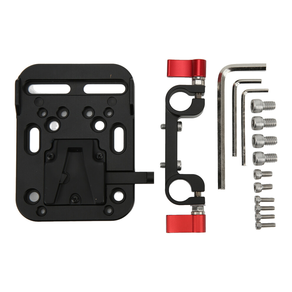 V Mount Lock Battery Plate Power Supply Splitter Adapter With 15Mm Rod Clamp Compatible With Dslr Cameras 3725951771584