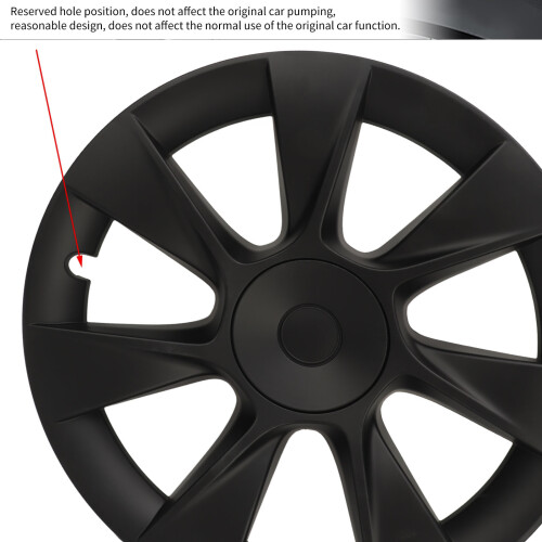 4 Pcs Model Y 19in Matte Black Wheel Hub Cap 2