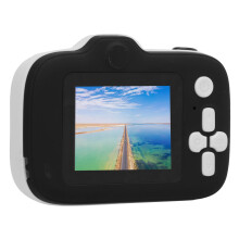 Mini kindercamera met cartoon-thema, multifunctioneel, 2 inch scherm, draagbaar, digitale videocamera voor peuters, speelgoed, klein wit
