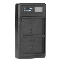 Kunststof acculader met lcd-display, dubbele oplaadfunctie voor camera-accu's, compatibel met LPE5.