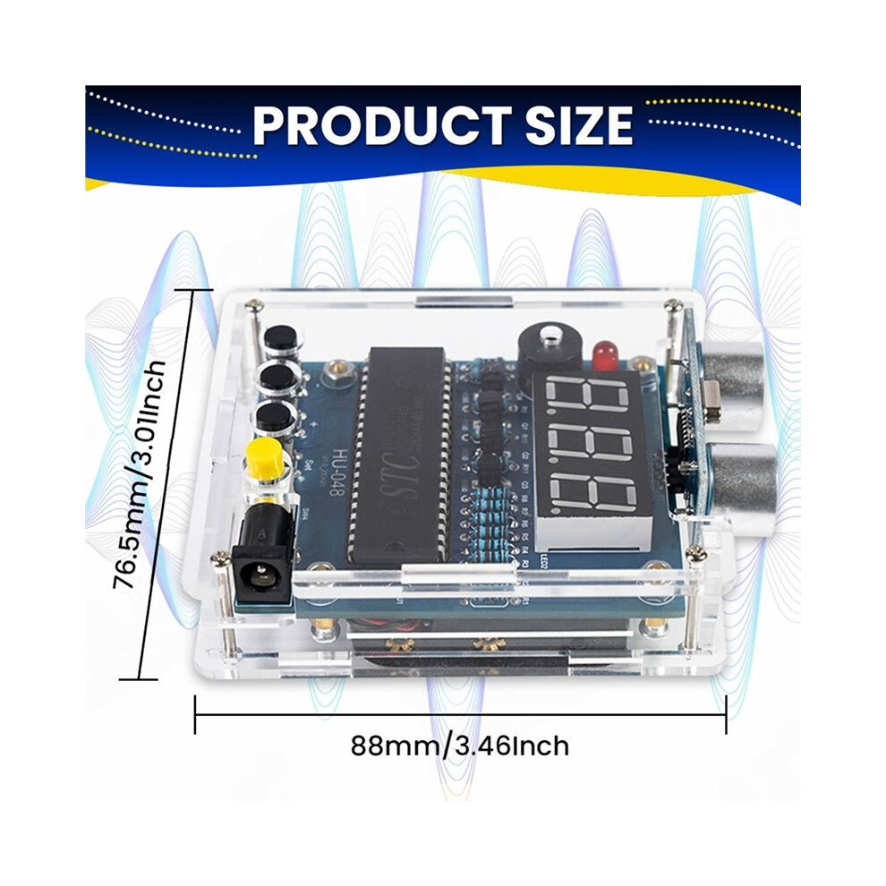 Ultrasonic Ranging Electronic Kit Stc With Led Measuring Distance 0-4M Alarm Diy Soldering Project Practice Solder 6031137944909