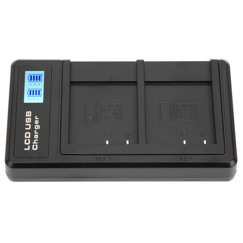 Draagbare camera-acculader compatibel met NPBN1 USB-camera-dubbellader met LCD-display