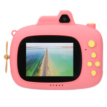 X13 Bootvormige digitale kindercamera met 2,4 inch scherm, cartoon HD, dubbele opname aan voor- en achterkant, roze