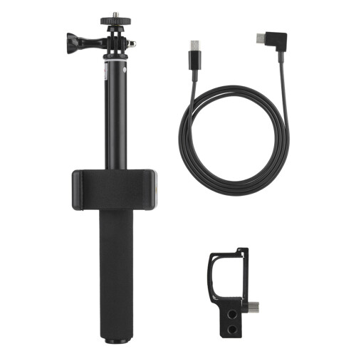 Kit de suporte para celular com bastão de selfie extensível 4 em 1, compatível com a câmera OSMO Pocket e com celulares Type-C. 1