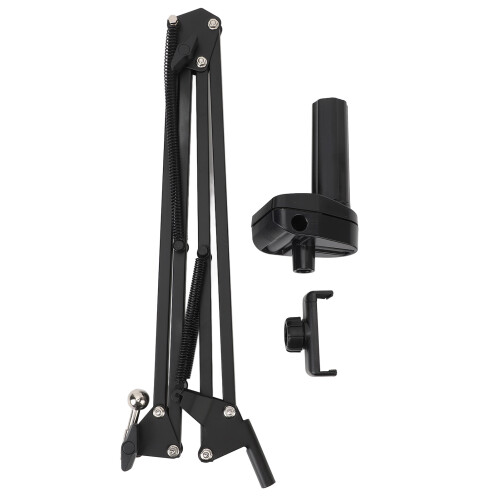 Suporte de celular com braço articulado para vídeo suspenso, compatível com smartphones de até 6,8 polegadas e com rotação de 360 graus. 1