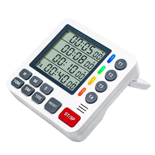 2X Magnetic 4-Channel 4-Group Timer LCD Display Timer Kitchen Cooking Experiment Milk Tea Learning Reminder 1