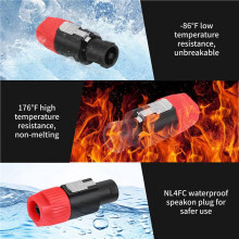 20 Pezzi 4 Pin NL4FC Connettore per Altoparlante Ohm Spina Altoparlante Cavo Audio Adattatore Twist Lock 4 Pin Speakon Femmina Jack Accessori, B