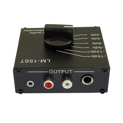 Stereo Audio Passive Attenuator Compatible 3.5mm 6.35mm RCA Interface Six  Modes 0db -3db -6db -9db -12db -15db 2