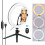 Kit de transmissão de vídeo Andoer com anel de luz LED de 10 polegadas, mini tripé com cabeça esférica, disparador remoto e suporte para celular. 4