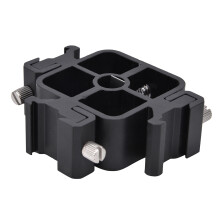 Aluminiumlegering Multifunctionele flitslamp met drie koppen, flitsschoenhouder en uitbreidingsclip.