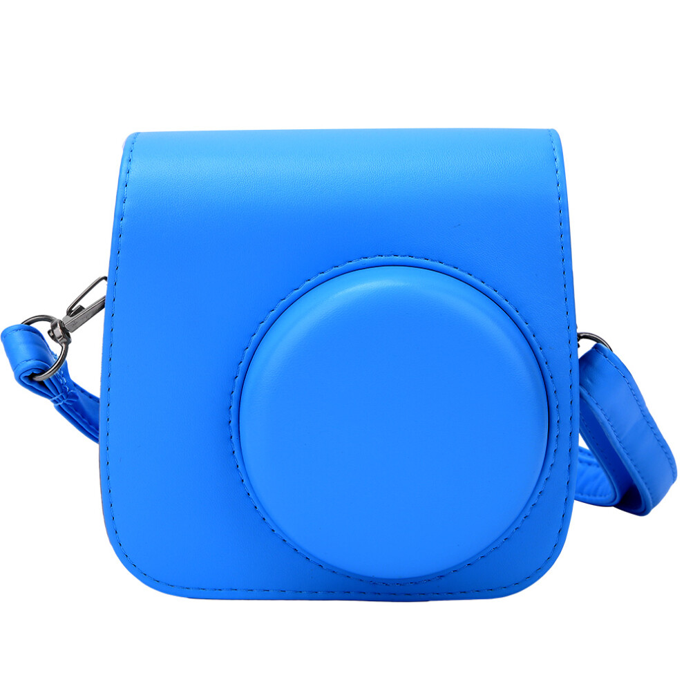 Pu Leather Portable Single Shoulder Camera Case Protective Pouch Cover Bag Compatible With Fujifilm Instax Mini8/8+/9(Deep ) Blue 3509524693554