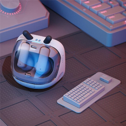 Face  Headset Small TV LCD Touch Screen Earphone Customized Clock Earphone Gaming Earphones 1