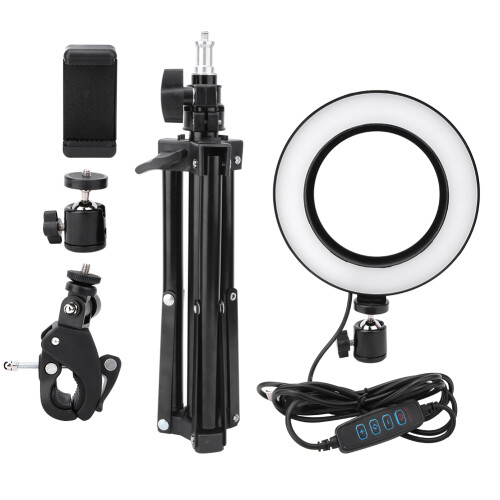 Luz de vídeo LED USB de 6 polegadas com intensidade ajustável, compatível com fotografia, selfies e estúdio ao vivo. 1
