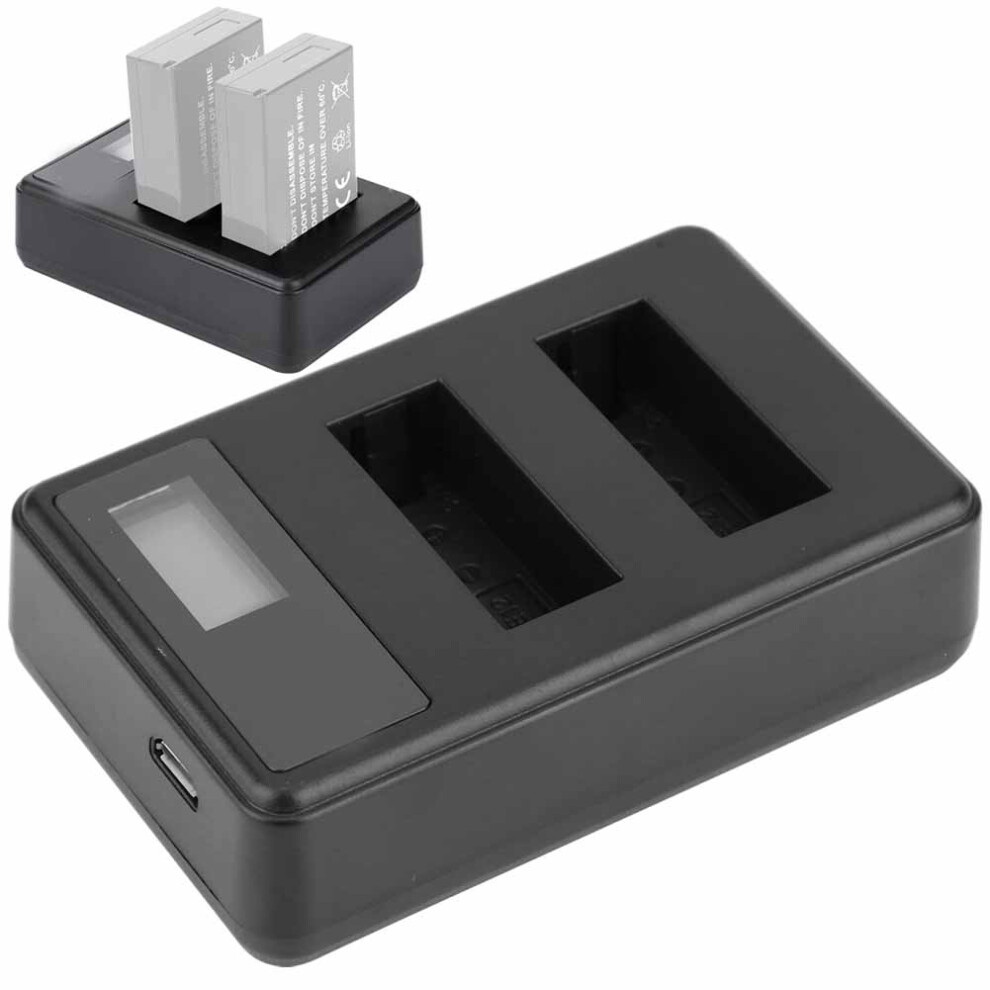 Lp-E12 Camera Battery Charger With Lcd Charging Display Double Charge Slot Black 3098725292203
