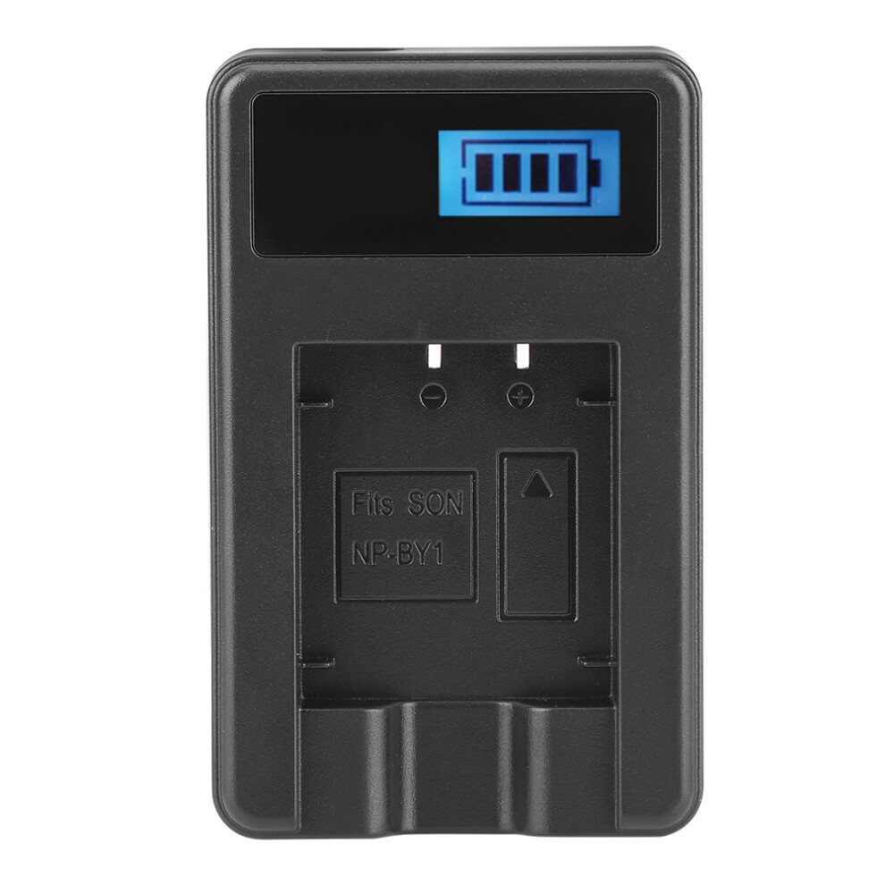 By1 Camera Battery Charger With Lcd Charging Display Single Charge Slot Black 3335416307380