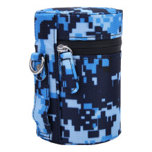 Universele DSLR-cameralenshoes/tas met beschermhoes en harde ritssluiting (camouflageblauw, maat L)