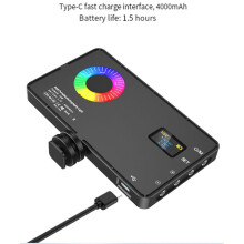 2X RGB LED Video Fill Light 4000Mah Battery Rechargeable Video Light Used for Photography Video Live Fill