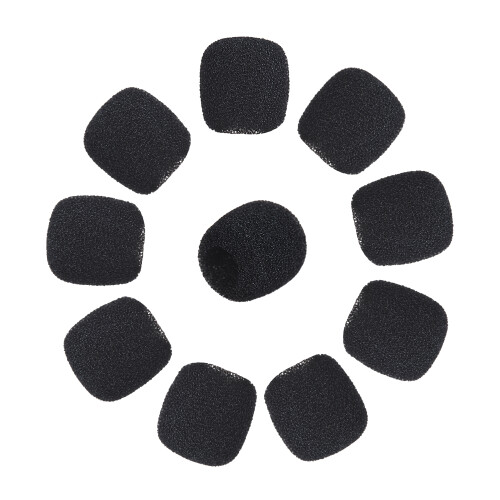 Protetor de espuma para microfone de lapela Andoer Mini, preto, pacote com 10 unidades. 1