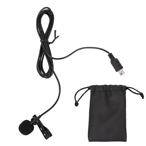 Mini Microfone Externo Estéreo USB Profissional com Clipe Compatível com GoPro Hero 3 / 3+ / 4 1