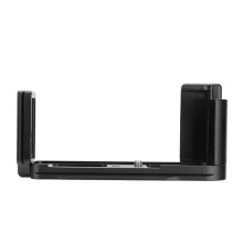Duurzame L-vormige camerabeugel met snelsluiting (QR) en verticale grip, compatibel met Fuji X-E1/X-E2 camera's.
