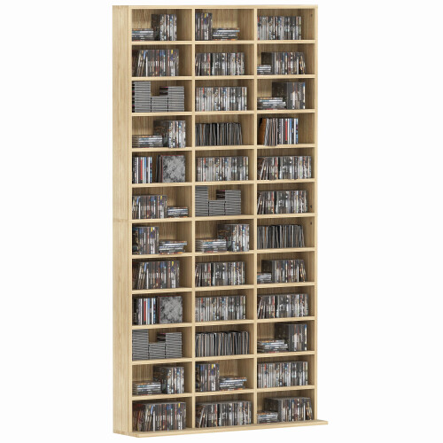 Homcom (Brown) HOMCOM DVD CD Media Storage Rack, Video Display Unit 1