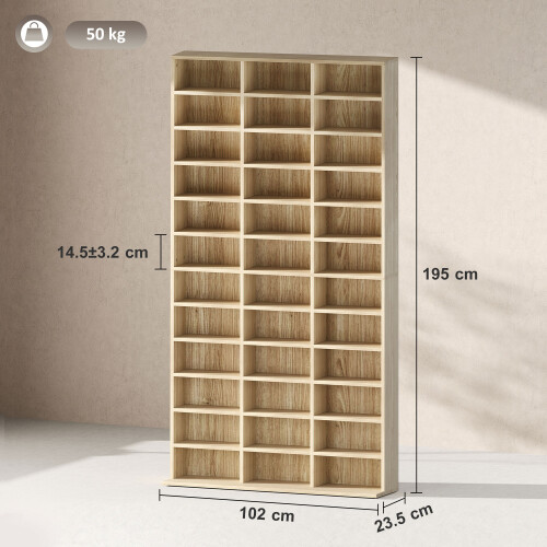Homcom (Brown) HOMCOM DVD CD Media Storage Rack, Video Display Unit 2