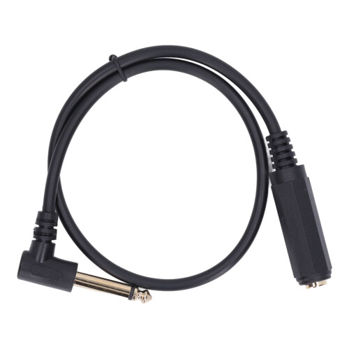 Cabo de áudio de 0,5 m, mono, com conector macho de 6,35 mm em ângulo reto para estéreo, compatível com microfone. 1