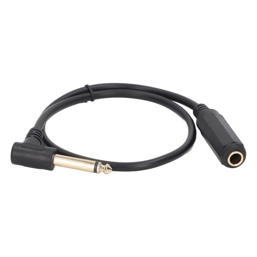 Cabo de áudio de 0,5 m, mono, com conector macho de 6,35 mm em ângulo reto para estéreo, compatível com microfone. 2