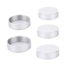 5-teiliges Set aus Metall-C-Mount-Rücklinsenabdeckungen 25 mm, kompatibel mit CCTV-TV-Objektiven (Silber)