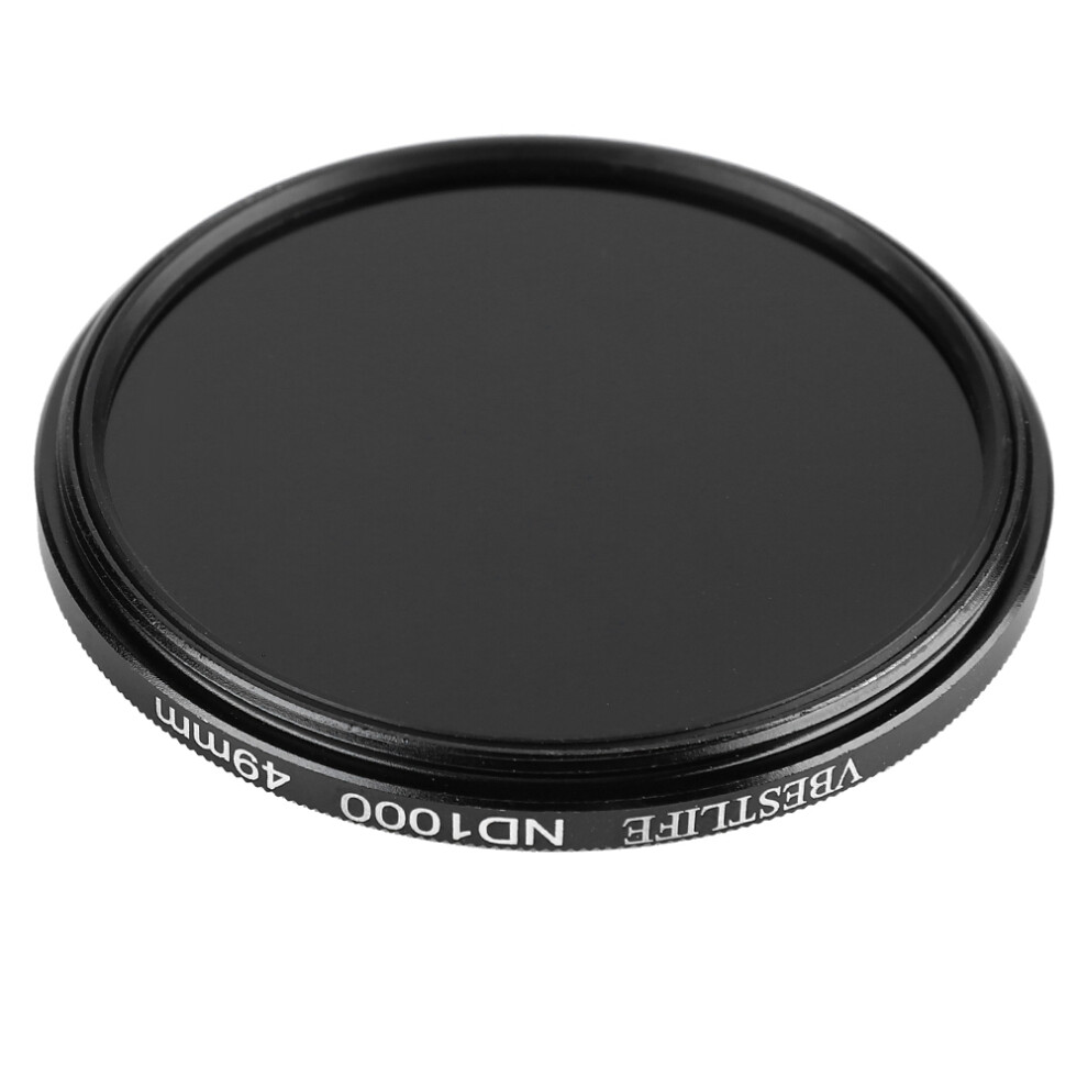 Vbestlife Slim Optical Glass Multiple Coated Neutral Density Nd1000 Nd Filter Compatible With Dslr (49Mm) Light 3753314941787