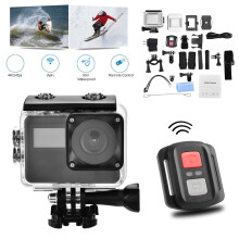 4K wasserdichte 2,0-Zoll-WLAN-Sport-Action-Kamera mit Fernbedienung und Zubehörset