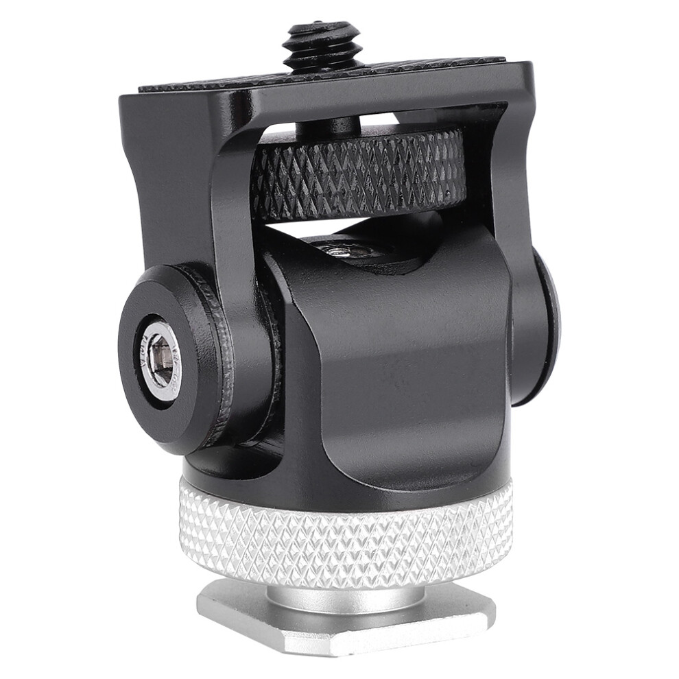 Hot Shoe Mount Monitor Flash Mic Holder 1/4In Screw Camera Holders Stand Bracket ( Silver) Black/Silver 3070269657021