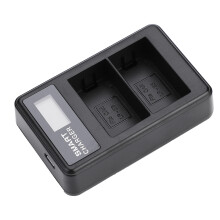 Dubbelkanaals camera-acculader met USB-poort en LCD-scherm, compatibel met Canon-accessoires (compatibel met LP-E6).