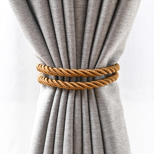 Set mit 2 Gardinenhaltern, gewebte Vorhanghalter Brown