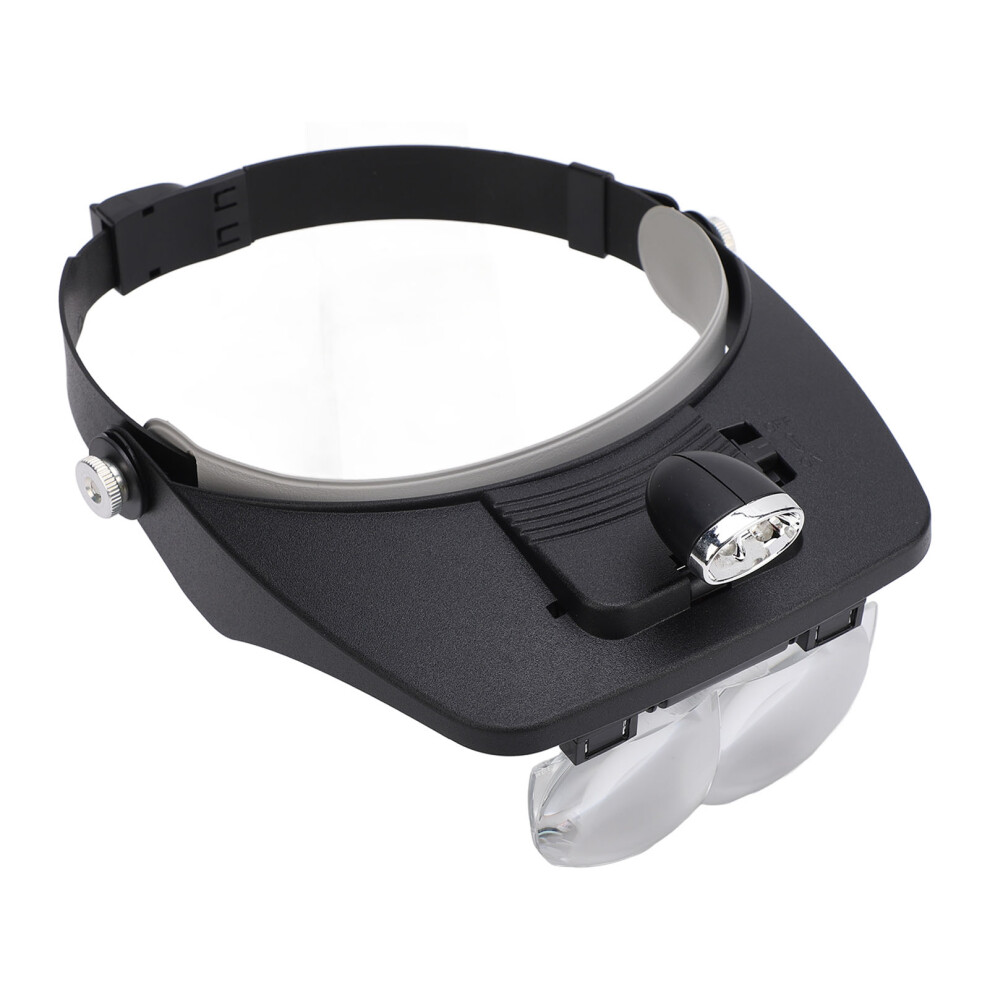 Headband LED Magnifying Glass 1.2X 1.8X 2.5X 3.5X 4 Lens 2 LED Lights Adjustable Angle Head Mount Magnifier