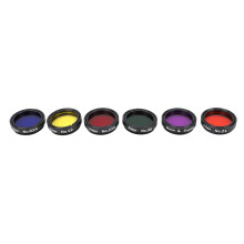 Set van 6 kleurrijke telescoopfilters van 1,25 inch met opbergdoos, compatibel met telescoopoculairs.