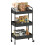 Homcom (Black) HOMCOM 3 Tier Rolling Utility Cart with 3 Mesh Basket 2