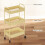Homcom (Yellow) HOMCOM 3 Tier Rolling Utility Cart with 3 Mesh Basket 6