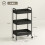 Homcom (Black) HOMCOM 3 Tier Rolling Utility Cart with 3 Mesh Basket 3