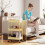 Homcom (Yellow) HOMCOM 3 Tier Rolling Utility Cart with 3 Mesh Basket 8