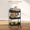 Homcom (Black) HOMCOM 3 Tier Rolling Utility Cart with 3 Mesh Basket 4