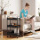 Homcom (Black) HOMCOM 3 Tier Rolling Utility Cart with 3 Mesh Basket 8