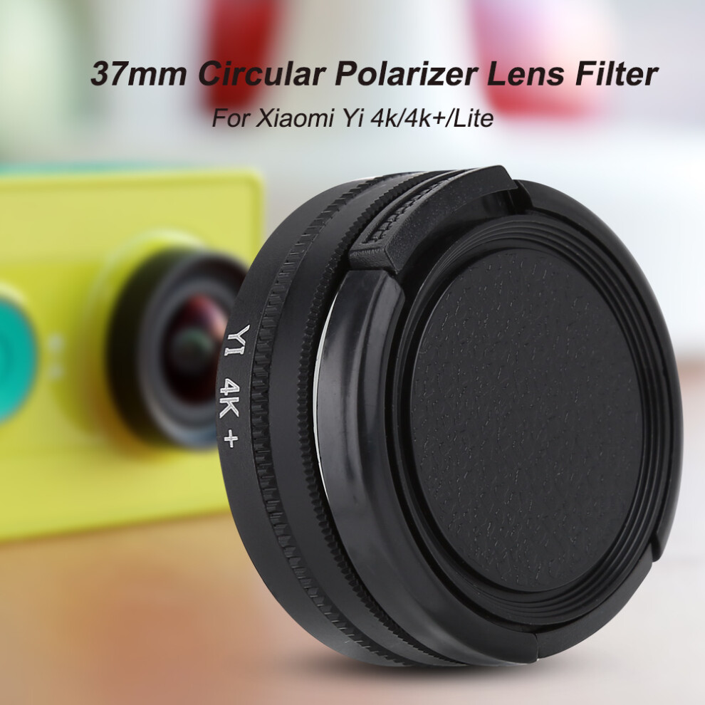 37Mm Circular Polarizer Lens Filter With Adapter Ring Protective Cap Compatible With Xiaomi Yi 4K/4K+/Lite 3330743482861